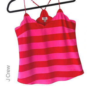 J CREW NWOT PINK & RED STRIPED CAMISOLE TOP | SIZE: 0